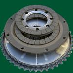Multi-plate clutch, made of thick clutch lining material, prevents wear.